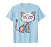 Halloween Cat Shirts For Women Men Kids Owner Sugar Skull Cat Dia De Muertos Day of Dead Halloween Mexican T-Shirt - size