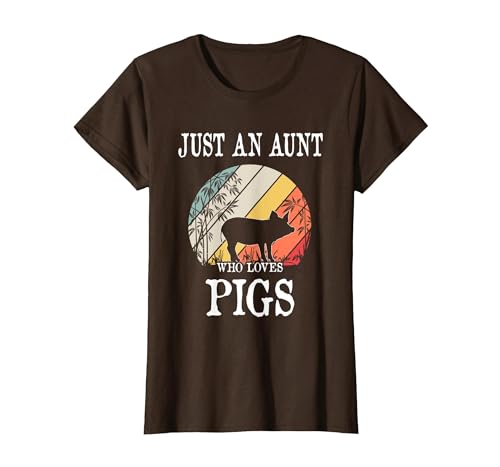 Pigs Lover Gift Co. Just an Aunt Who Loves Pigs T-Shirt - size chart