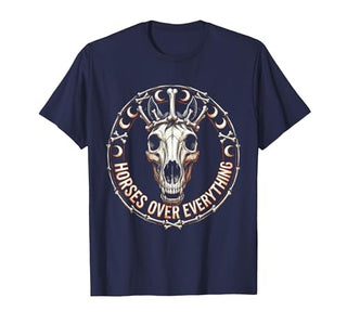 Mademark Horses Over Everything Equestrian Design T-Shirt - Men - size chart