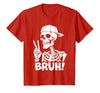 Skeleton Peace Sign Shirts For Men Women & Kids Bruh Skeleton Hand Peace Sign Halloween Skeleton Hand Sign T-Shirt - size
