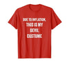 Lazy Funny Halloween Costume Co. Devil Halloween Costume T-Shirt - size chart