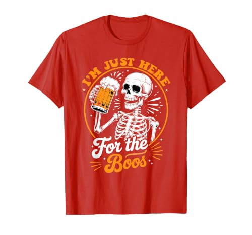 Boos Halloween Costume Cute skeleton I'm Just Here for The Boos Halloween Costume Skeleton Cute T-Shirt - size chart