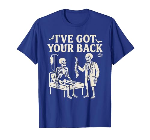 Halloween Costume For Doctor I've Got Your Back I've Got Your Back Halloween Skeleton Doctor Costume T-Shirt - size chart