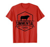 Funny Farmer Gift for Simmental Cattle Cow Farmer - Simmental Cattle T-Shirt - size chart