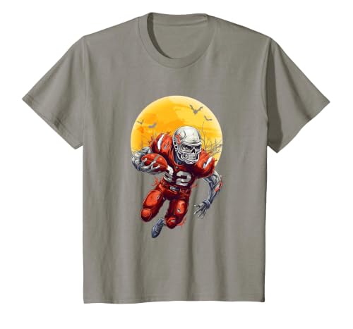 American Football Skeleton Halloween Shirt Football Fan T-Shirt - size chart
