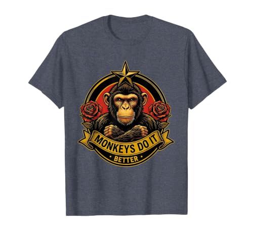 Mademark Monkeys Do It Better Funny Primate Design T-Shirt - Men - size chart