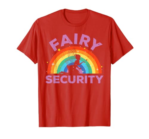 Halloween Fairy Security Father's Day Apparel Men Fairy Security Funny Dad Costume T-Shirt - size chart