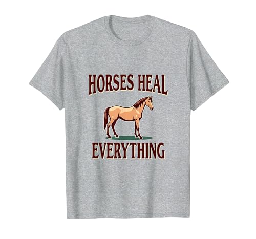 Mademark Horses Heal Everything Equestrian Women Design T-Shirt - Men - size chart