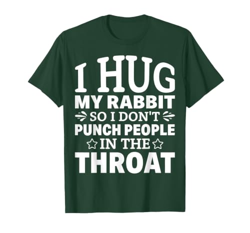 I Hug My Rabbit I Easter Bunny Design Lionhead Rabbit T-Shirt — design detail