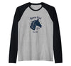 Mademark Horse Girl For Life Equestrian Passion Horseshoe Luck Raglan Baseball Tee - size chart