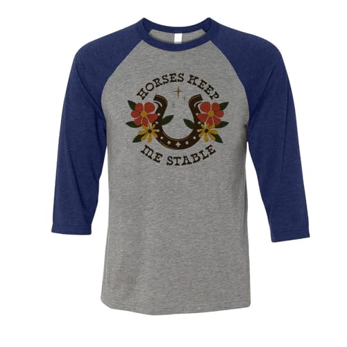 TeesAndTankYou Horses Keep Me Stable Three-Quarter Raglan Sleeve Baseball Shirt Unisex - size chart