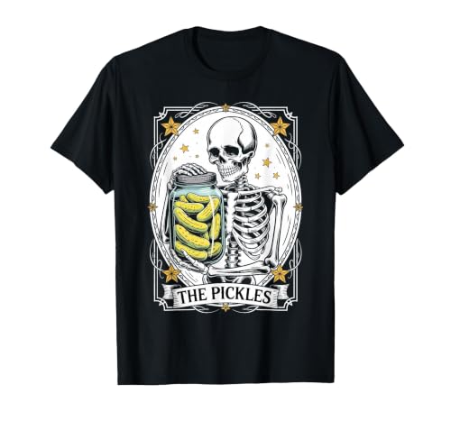 Tarot Card Skeleton Halloween Ades.shirt The Pickles Tarot Card Skeleton Canning Season Gardener T-Shirt - size chart