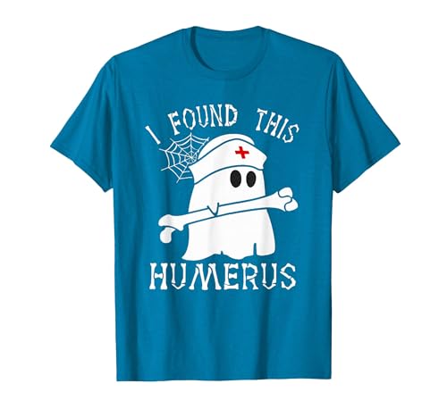 I Found This Humerus Funny Ghost Nurse Halloween T-Shirt - size chart