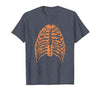 Orange Halloween Rib Cage Ribcage T-Shirt - size chart