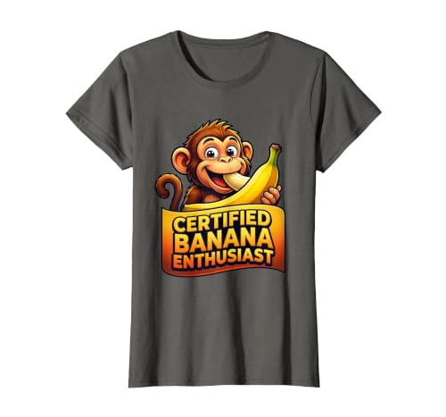 Mademark Certified Banana Enthusiast Funny Monkey Design T-Shirt - Women - size chart