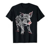 @n!mal Pig Love Print Art Abstract Animal Drawing Graphic Pig T-Shirt - size chart