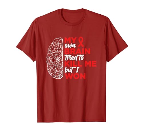 My Brain Tried To Kill Me But I Won Tee My Brain Tried to Kill Me But I Won T-Shirt - size chart