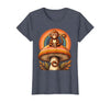 Mademark Monkey Perched on Giant Mushroom Illustration T-Shirt - Women - size chart