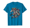 Mystical Native American Horse Farm Heritage Spirituality T-Shirt - size chart