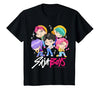 Kpop Demon Hunters Saja Boys Chibi Band Group Shot T-Shirt - size chart