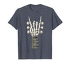 Rock and Wear Gifts Men Women Kids Skeleton Guitar Hand Rock On Guitarist Rock Band Music T-Shirt - size chart