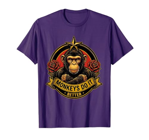Mademark Monkeys Do It Better Funny Primate Design T-Shirt - Men - size chart