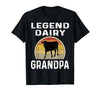 Funny Dairy Farmer Gifts Legend Dairy Grandpa Retro Sunset Cow Farming Funny Cattle T-Shirt - size chart