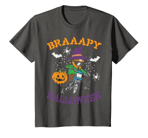 Halloween Shirts For Women Men Kids Boys Girls Motocross Braaapy Halloween Costume Dirt Bike Boys Kids T-Shirt - size chart