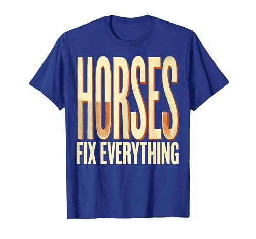 Mademark Horses Fix Everything Equestrian Design T-Shirt - Men - size chart