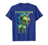 Unique All Hallows Eve Animal Meme Merch Stuff Funny Zombie Unicorn Halloween Tshirt Zombicorn Creature T-Shirt - size chart
