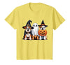 English Bulldog Halloween Funny Dog Lover Pumpkin Witch T-Shirt - size chart