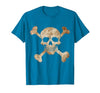 Halloween Designs. Pirate Flag Skull and Crossbones Skeleton Graphic Halloween T-Shirt - size chart