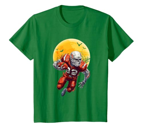 American Football Skeleton Halloween Shirt Football Fan T-Shirt - size chart
