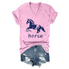 Pukcoun Horse Shirt Horse Lover V-Neck Shirt Retro Graphics T-Shirt Unisex - size chart