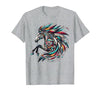 Mystical Native American Horse Farm Heritage Spirituality T-Shirt - size chart
