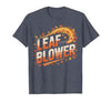 Funny Leaf Blower Fall Costume Couple Halloween Tee T-Shirt - size chart