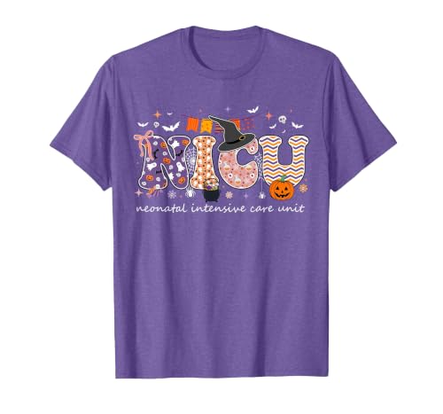 Halloween NICU Nurse Neonatal Intensive Care Neonatal Intensive Care Unit Coquette NICU Nurse Halloween T-Shirt - size chart