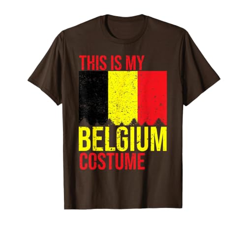 Funny Belgian Flag Halloween Vintage This is My Belgium Flag Costume for Halloween T-Shirt - size chart