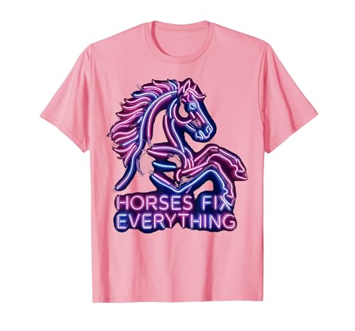 Mademark Horses Fix Everything Horse Riding Design T-Shirt - Men - size chart