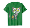 Halloween Cat Shirts For Women Men Kids Owner Sugar Skull Cat Dia De Muertos Day of Dead Halloween Mexican T-Shirt - size