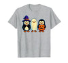 Nerrrdy Penguin Witch Ghost Pumpkin Men Women Kids Funny Halloween T-Shirt - size chart