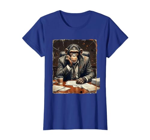 Mademark Monkey in a Suit Stuck in a Meeting Funny Gift T-Shirt - Women - size chart