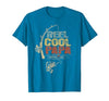 Cool Papa Fathers Day Fishing Gifts Funny Fisherman Vintage Reel Cool Papa T-Shirt - size chart