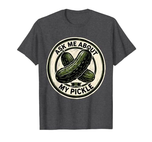 Mademark Ask Me About My Pickle Funny Halloween Party Couple Costume T-Shirt - size chart