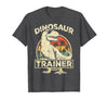 Dinosaur Trainer Halloween Vintage Dinosaur Trainer Halloween Costume Retro Dino Outline T-Shirt - size chart