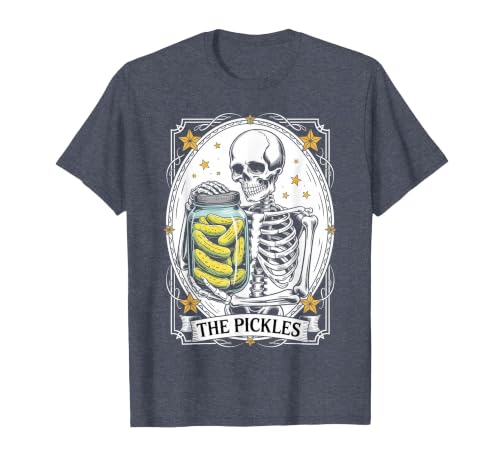Tarot Card Skeleton Halloween Ades.shirt The Pickles Tarot Card Skeleton Canning Season Gardener T-Shirt - size chart