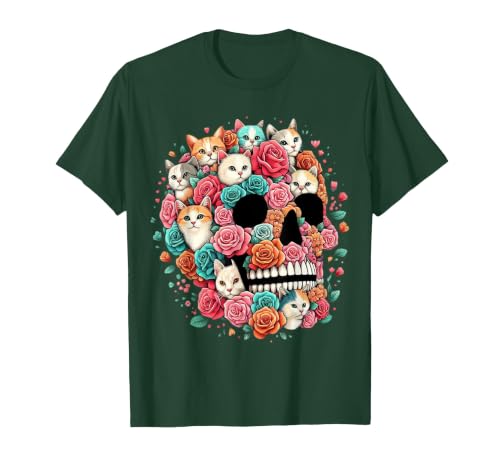 TS - SHOP - Kitty Skeleton Halloween Costume Idea Cat Skull - Kitty Skeleton Halloween Costume Idea T-Shirt - size chart