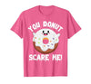 Donut Halloween Shirt Halloween Donut Costume Kids Men Women Doughnut Scare Me T-Shirt - size chart