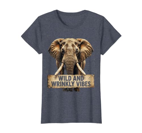 Mademark Wild and Wrinkly Vibes Elephant Graphic Design T-Shirt - Women - size chart