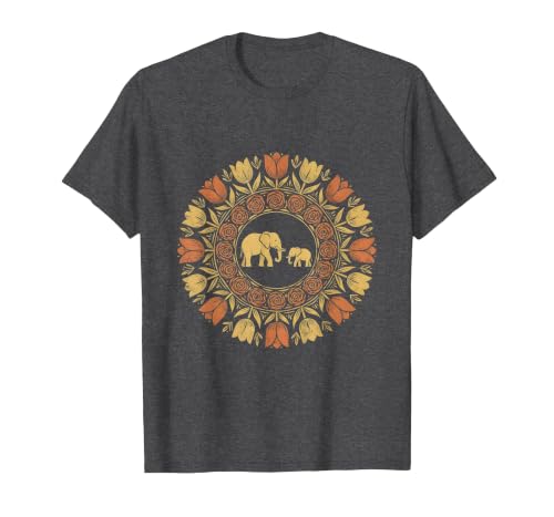 Mademark Mother Elephant and Baby Walking Through Tall Grass T-Shirt - Men - size chart